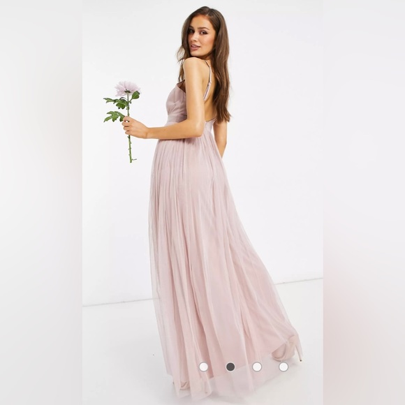 Anaya tulle plunge front maxi dress - Picture 2 of 4